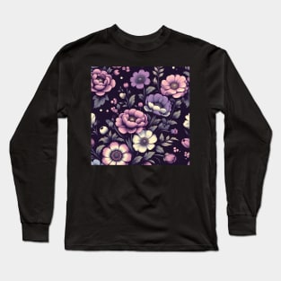 Pink Floral Illustration Long Sleeve T-Shirt